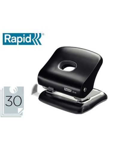 Taladrador rapid fc30 plastico color negro capacidad 30 hojas