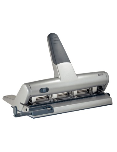 Taladrador petrus 514 metalico color plata 4 punzones moviles capacidad 30 hojas