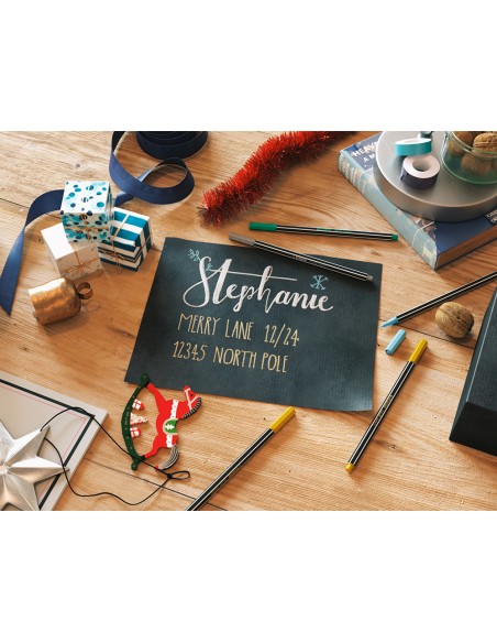 Rotulador stabilo punta de fibra pen 68 metallic estuche plastico de 8 unidades colores surtidos