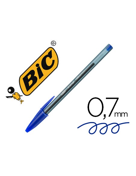 Boligrafo bic cristal ultrafine punta forma aguja 07 mm azul