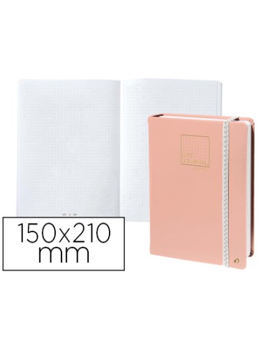 Libreta quo vadis life journal infinite dots puntos 15x21 cm 224 hojas tapa similpiel rosa