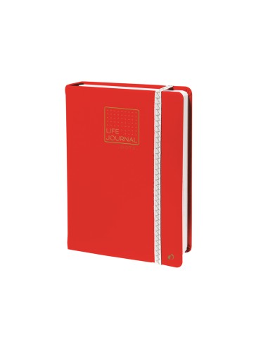 Libreta quo vadis life journal infinite dots puntos 15x21 cm 224 hojas tapa similpiel rojo