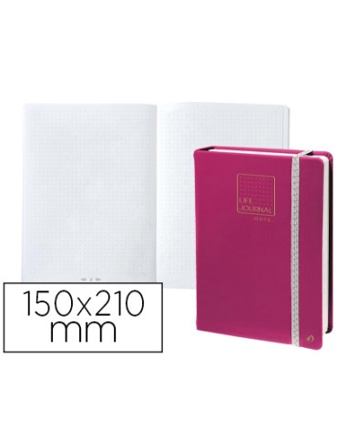 Libreta quo vadis life journal infinite dots puntos 15x21 cm 224 hojas tapa similpiel ciruela