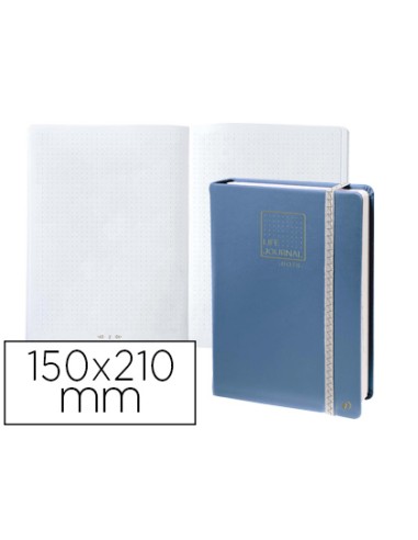 Libreta quo vadis life journal infinite dots puntos 15x21 cm 224 hojas tapa similpiel azul