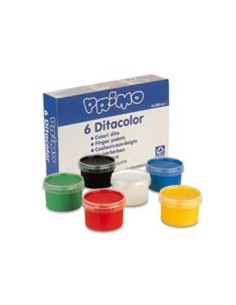 Pintura de dedos primo 250 g caja de 6 unidades colores surtidos