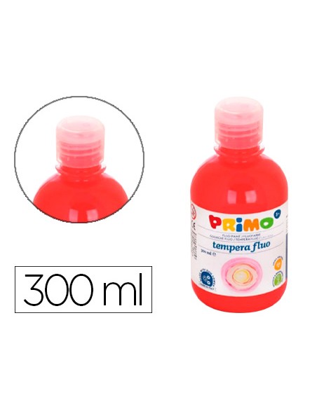 Tempera liquida primo escolar 300 ml rojo fluorescente