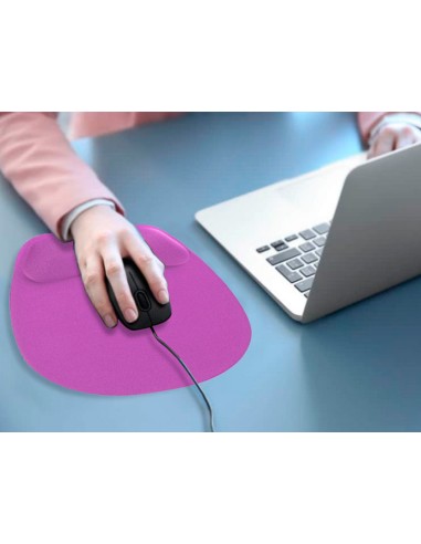 Alfombrilla para raton q connect con reposamunecas ergonomico de gel color violeta 225xx240x20 mm