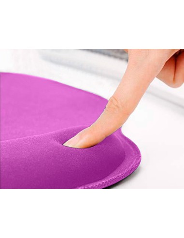 Alfombrilla para raton q connect con reposamunecas ergonomico de gel color violeta 225xx240x20 mm