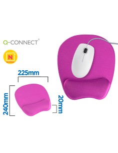 Alfombrilla para raton q connect con reposamunecas ergonomico de gel color violeta 225xx240x20 mm