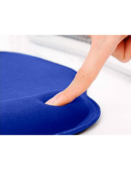 Alfombrilla para raton q connect con reposamunecas ergonomica de gel color azul 225x240x20 mm