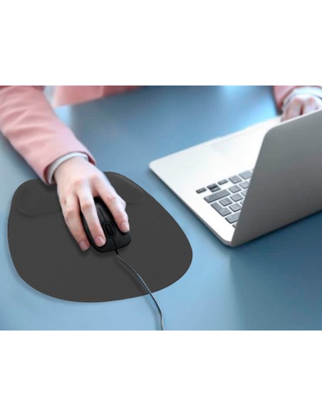 Alfombrilla para raton q connect con reposamunecas ergonomica de gel color negro 225x240x20 mm