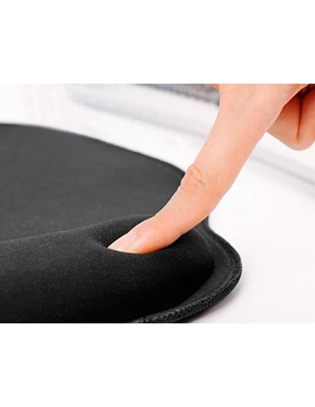 Alfombrilla para raton q connect con reposamunecas ergonomica de gel color negro 225x240x20 mm