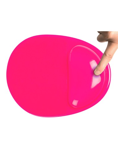 Alfombrilla para raton q connect reposamunecas de gel pvc color rosa 210x245x20 mm