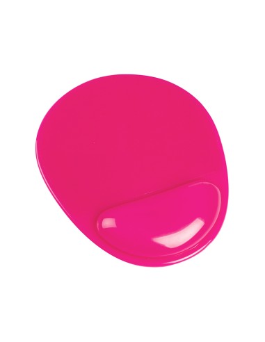 Alfombrilla para raton q connect reposamunecas de gel pvc color rosa 210x245x20 mm