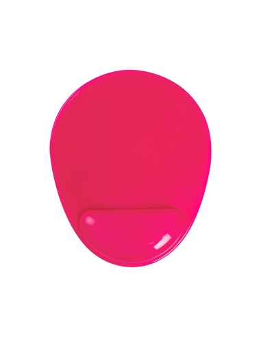 Alfombrilla para raton q connect reposamunecas de gel pvc color rosa 210x245x20 mm