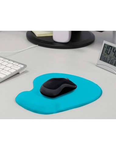 Alfombrilla para raton q connect reposamunecas de gel color turquesa 190x230x20 mm