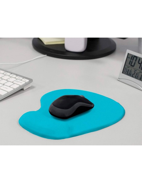Alfombrilla para raton q connect reposamunecas de gel color turquesa 190x230x20 mm