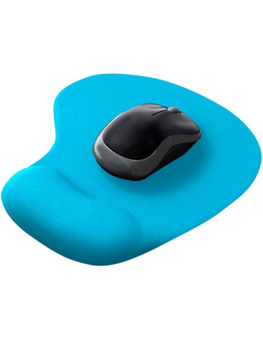 Alfombrilla para raton q connect reposamunecas de gel color turquesa 190x230x20 mm