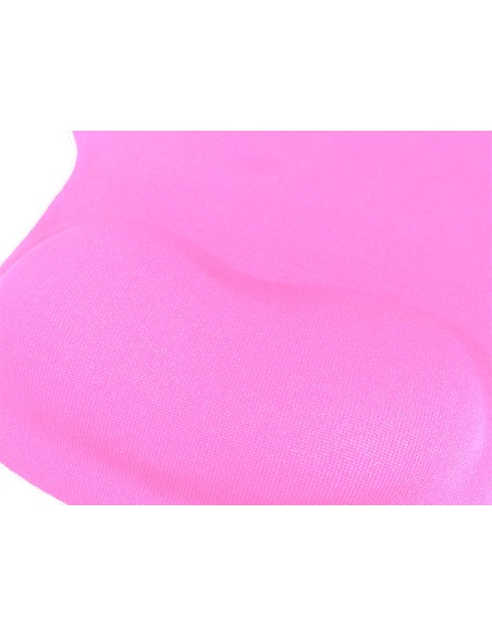 Alfombrilla para raton q connect reposamunecas de gel color rosa 190x230x20 mm