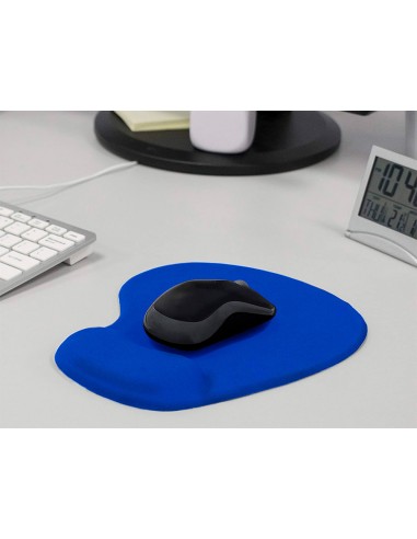 Alfombrilla para raton q connect reposamunecas de gel color azul 190x230x20 mm