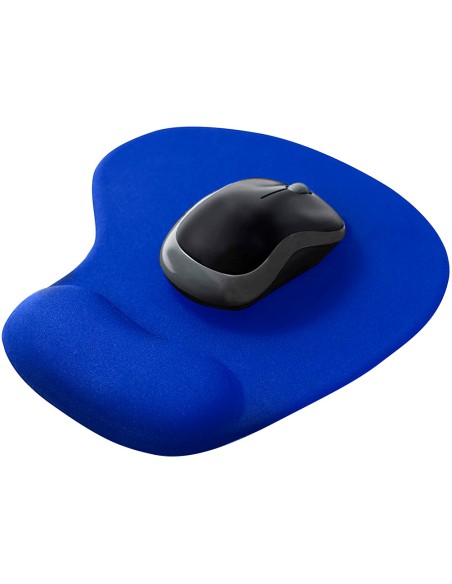Alfombrilla para raton q connect reposamunecas de gel color azul 190x230x20 mm