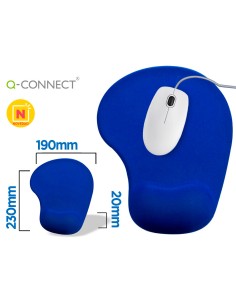 Alfombrilla para raton q connect reposamunecas de gel color azul 190x230x20 mm