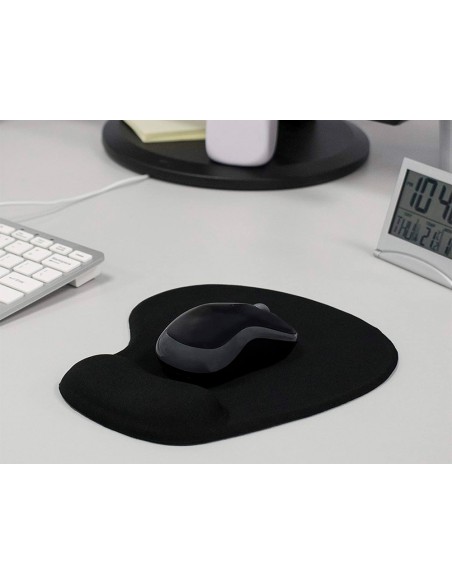 Alfombrilla para raton q connect reposamunecas de gel color negro 190x230x20 mm