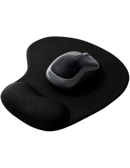 Alfombrilla para raton q connect reposamunecas de gel color negro 190x230x20 mm