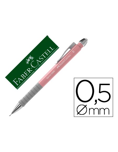 Portaminas faber castell 05 mm apollo retractil color rosa claro