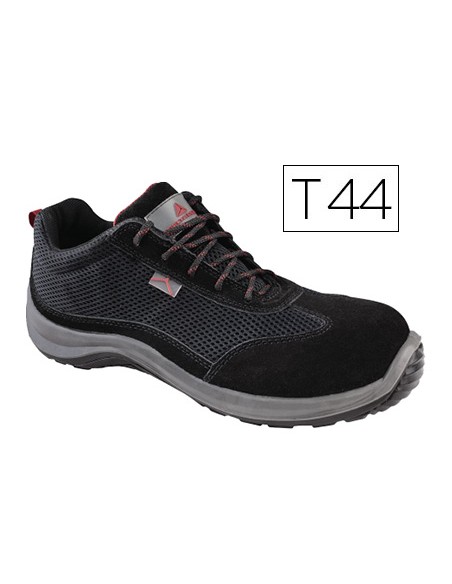 Zapatos de seguridad deltaplus asti piel de serraje afelpado suela de composite negro talla 44