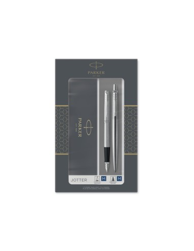 Juego parker duo jotter acero ct boligrafo pluma