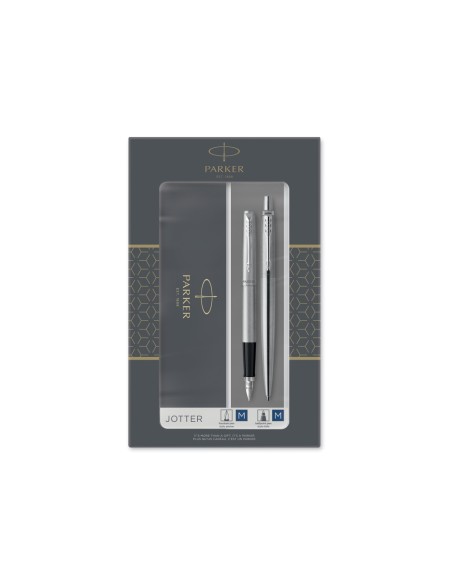 Juego parker duo jotter acero ct boligrafo pluma Juego parker duo jotter acero ct boligrafo pluma