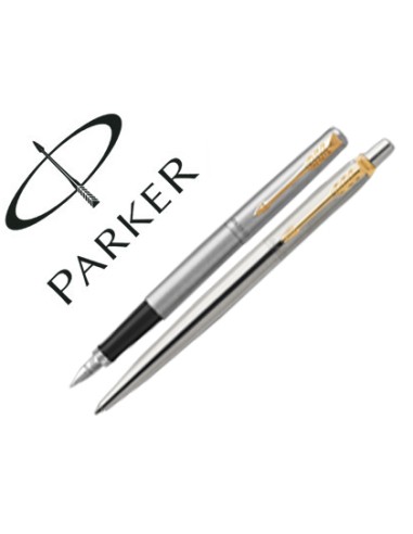 Juego parker duo jotter acero gt boligrafo pluma