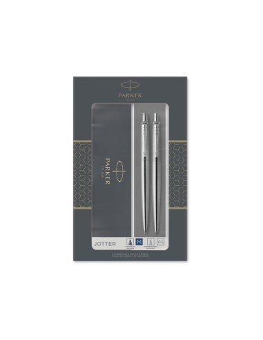 Juego parker jotter duo acero ct boligrafo portaminas
