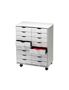 Mueble auxiliar paperflow para oficina negro 16 cajones en 2 columnas gris5x382 715x58x343 cm