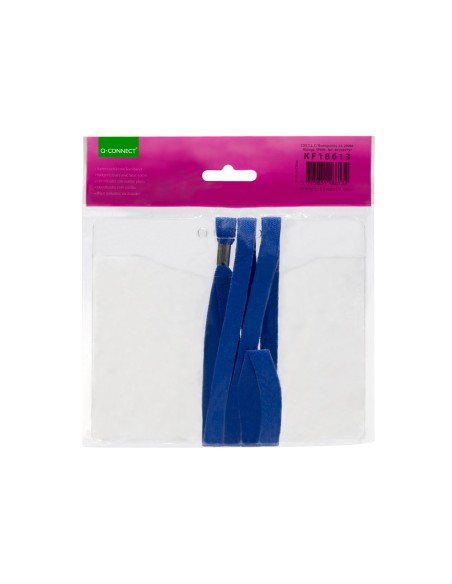 Identificador q connect con cordon plano azul a6 154x127 mm apertura superior