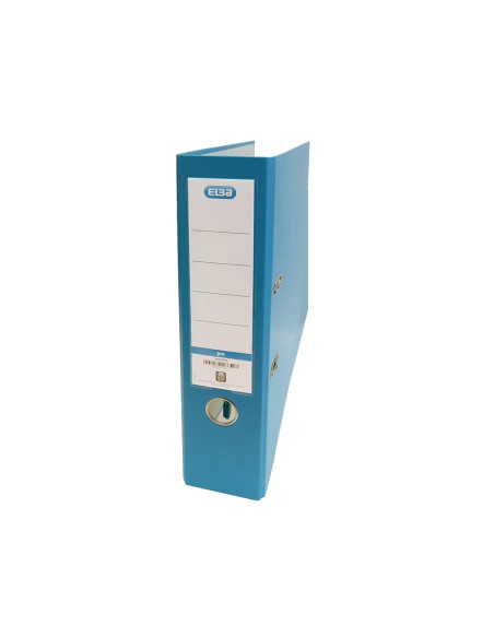 Archivador de palanca elba carton forrado pvc con rado top folio lomo 80 mm turquesa
