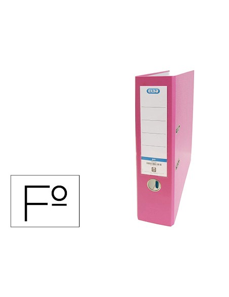 Archivador de palanca elba carton forrado pvc con rado top folio lomo 80 mm rosa