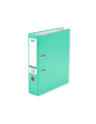 Archivador de palanca elba carton forrado pvc con rado top folio lomo 80 mm verde menta