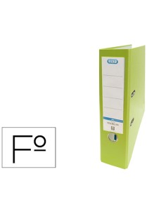 Archivador de palanca elba carton forrado pvc con rado top folio lomo 80 mm verde lima