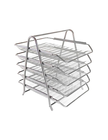 Bandeja sobremesa metalica q connect kf18476 rejilla plata 5 bandejas movibles 350x275x375 mm