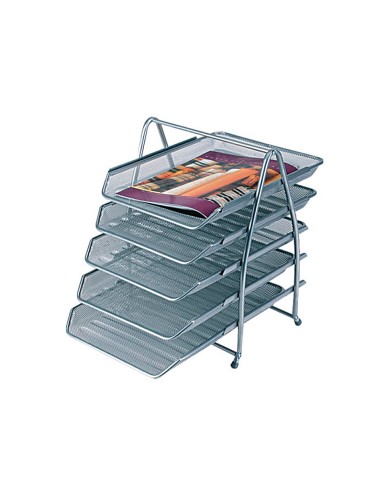 Bandeja sobremesa metalica q connect kf18476 rejilla plata 5 bandejas movibles 350x275x375 mm