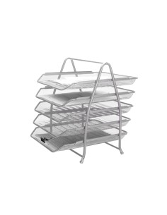 Bandeja sobremesa metalica q connect kf18476 rejilla plata 5 bandejas movibles 350x275x375 mm