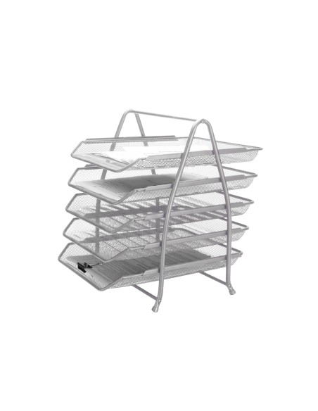 Bandeja sobremesa metalica q connect kf18476 rejilla plata 5 bandejas movibles 350x275x375 mm