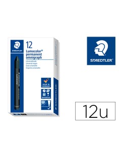 Cera staedtler para marcar negro lumocolor permanente omnigraph 236 caja de 12 unidades