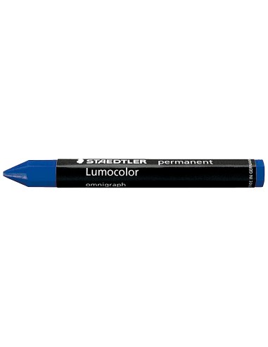 Cera staedtler para marcar azul lumocolor permanente omnigraph 236 caja de 12 unidades