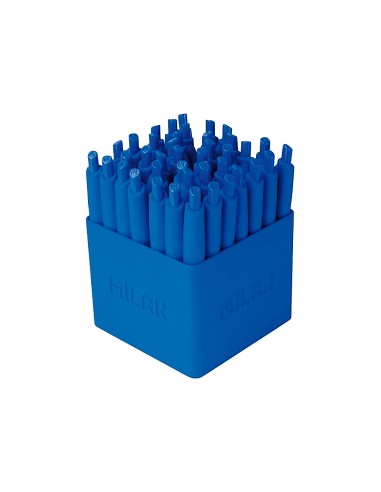 Boligrafo milan p1 expositor de 40 unidades retractil 1 mm touch mini azul