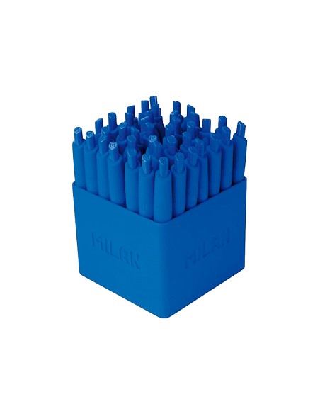 Boligrafo milan p1 expositor de 40 unidades retractil 1 mm touch mini azul