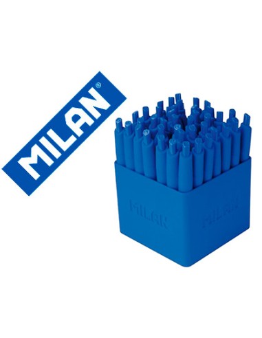 Boligrafo milan p1 expositor de 40 unidades retractil 1 mm touch mini azul