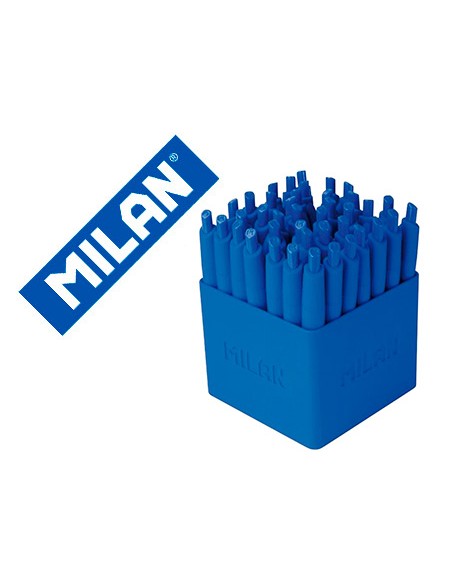 Boligrafo milan p1 expositor de 40 unidades retractil 1 mm touch mini azul